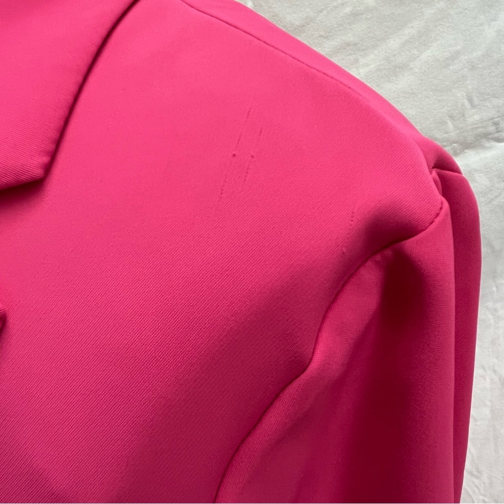 Joseph Ribkoff hot pink, lightweight, extra long blazer. - Picture 6 of 11